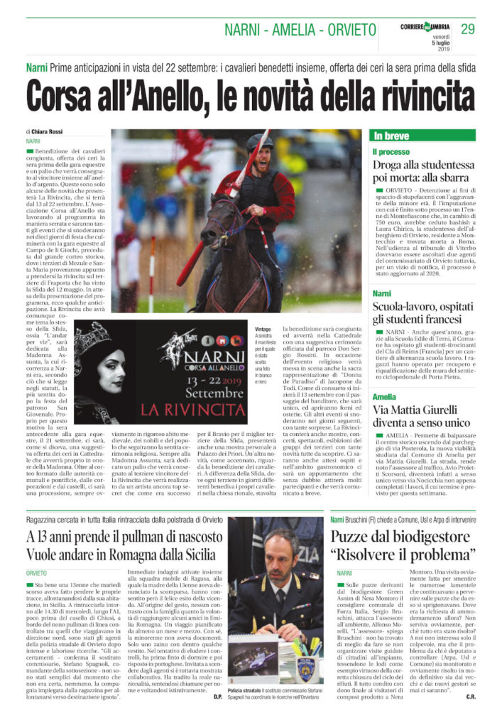Corriere Umbria 05.07.2019